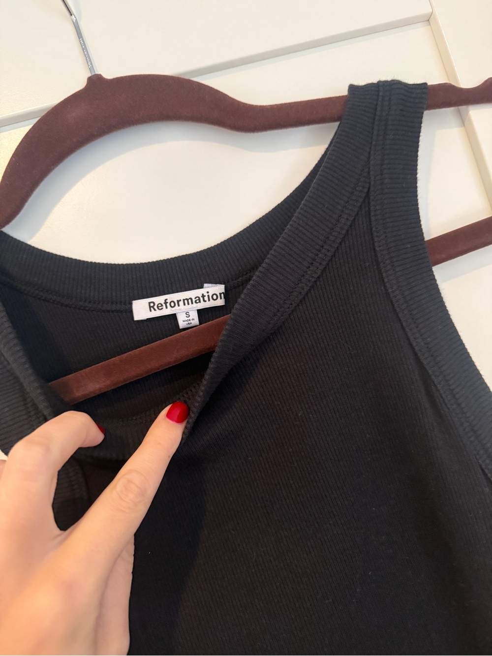 Reformation Black Ribbed Tank - Picture 3 of 5